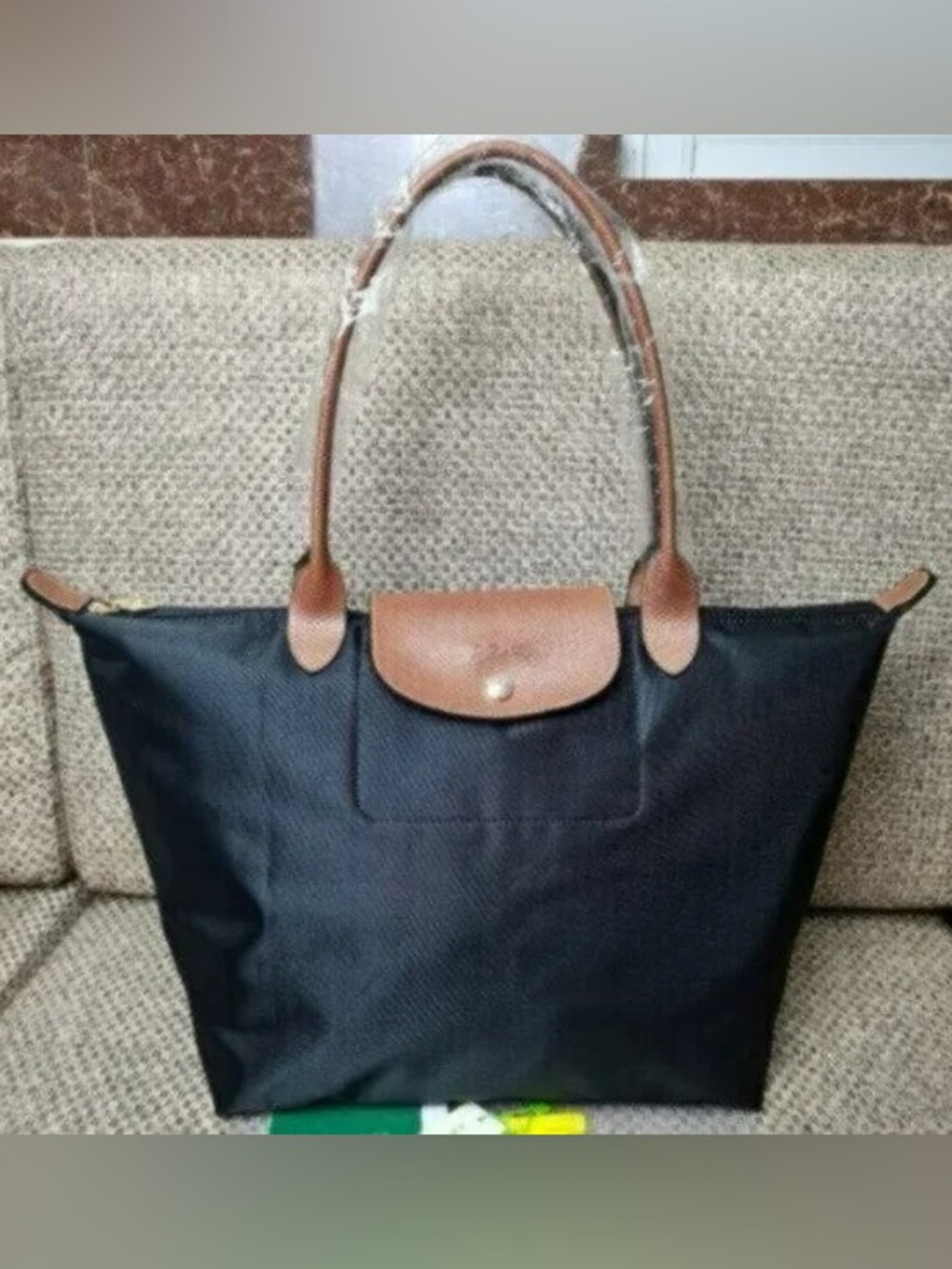 Longchamp Large Shoulder Bag Tote Travel Bag Black